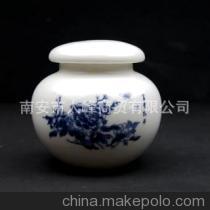 青花牡丹，密封典雅 南安市人峰商貿陶瓷茶葉罐批發詳解